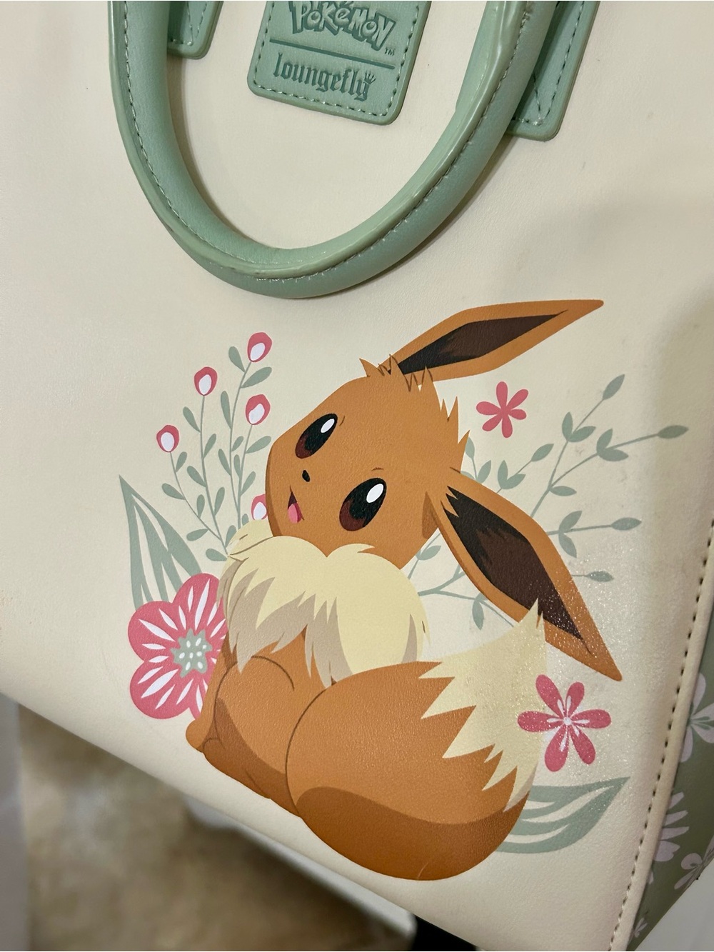 Pokemon Eevee Floral Satchel in Mint and Cream - Picture 10 of 15